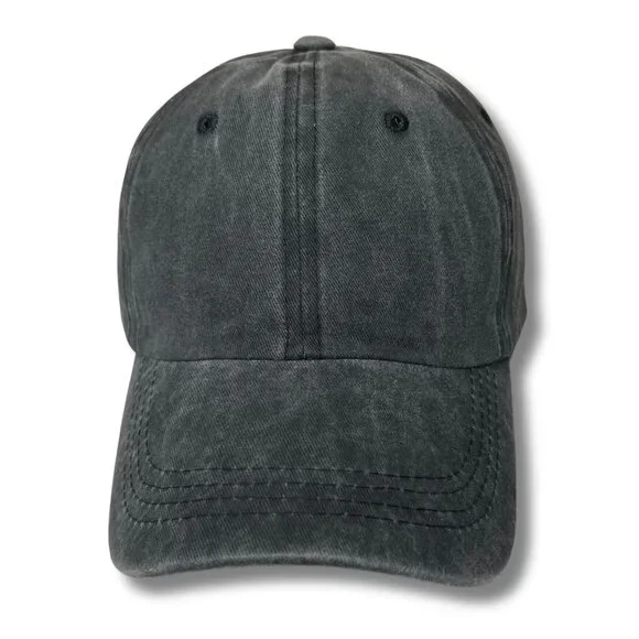 Acid-Wash Baseball Hat (BLACK) - Picture 2 of 4